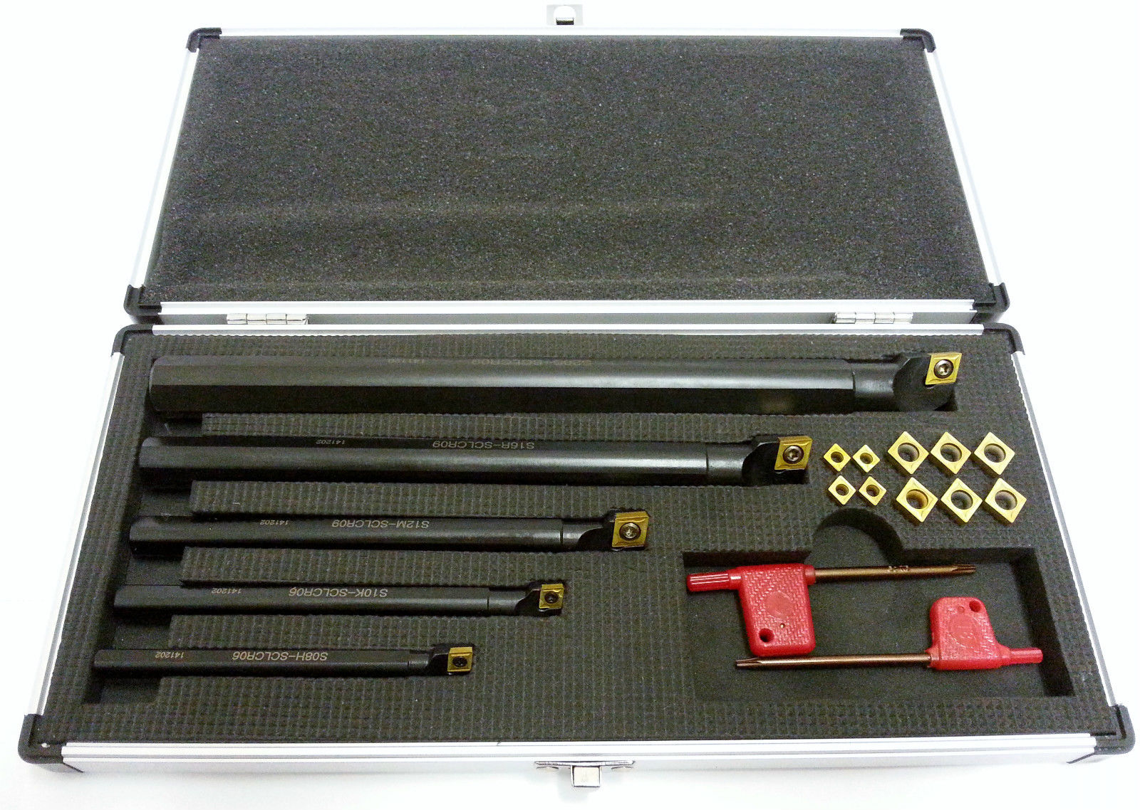 5 piece Boring Bar Set TiN coated Carbide tips 8,10,12,16 & 20mm